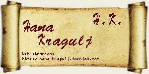 Hana Kragulj vizit kartica